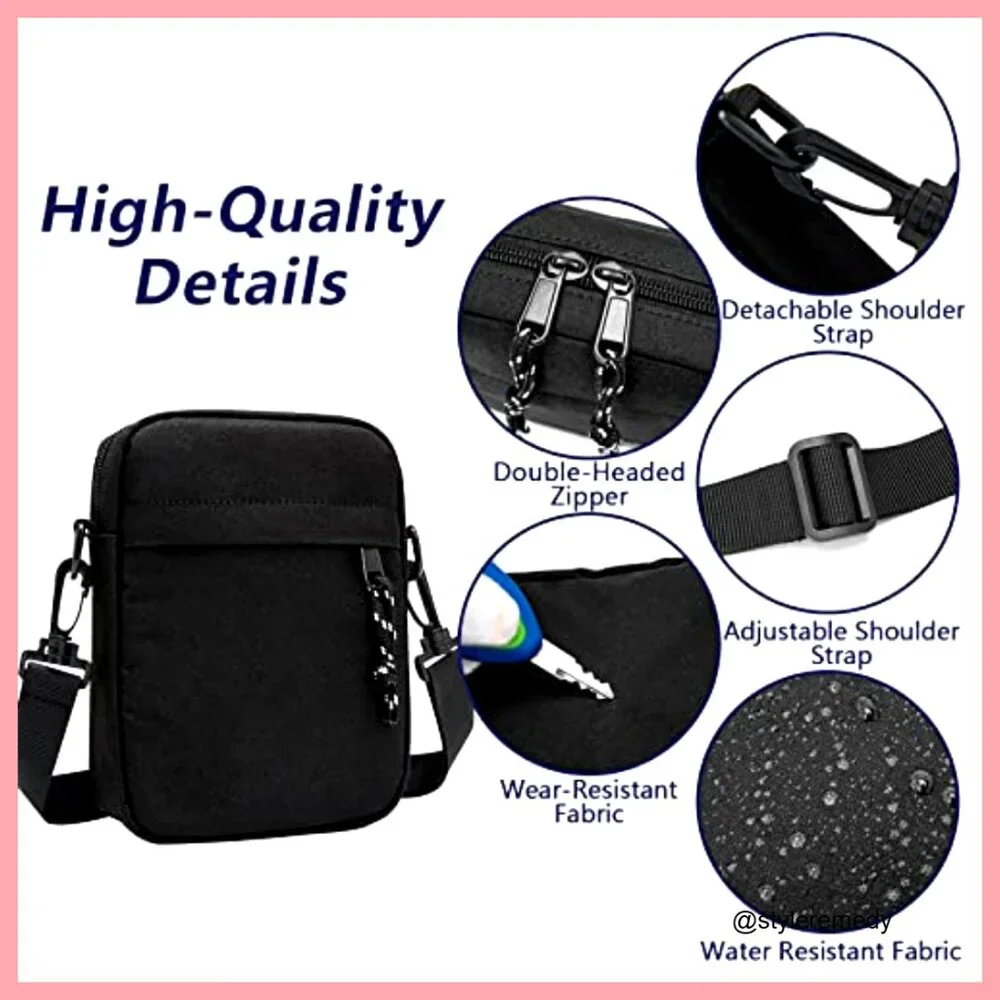 Water Resistant Mini Messenger Bag Crossbody Sling Fanny Pack